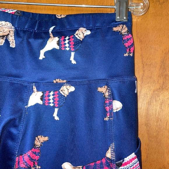 Stylish Blue Dog Print Leggings - Picture 2 of 5